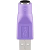 Goobay USB 2.0 Adapter, USB-A Stecker > PS/2 Buchse (violett, für Kombo Tastatur)