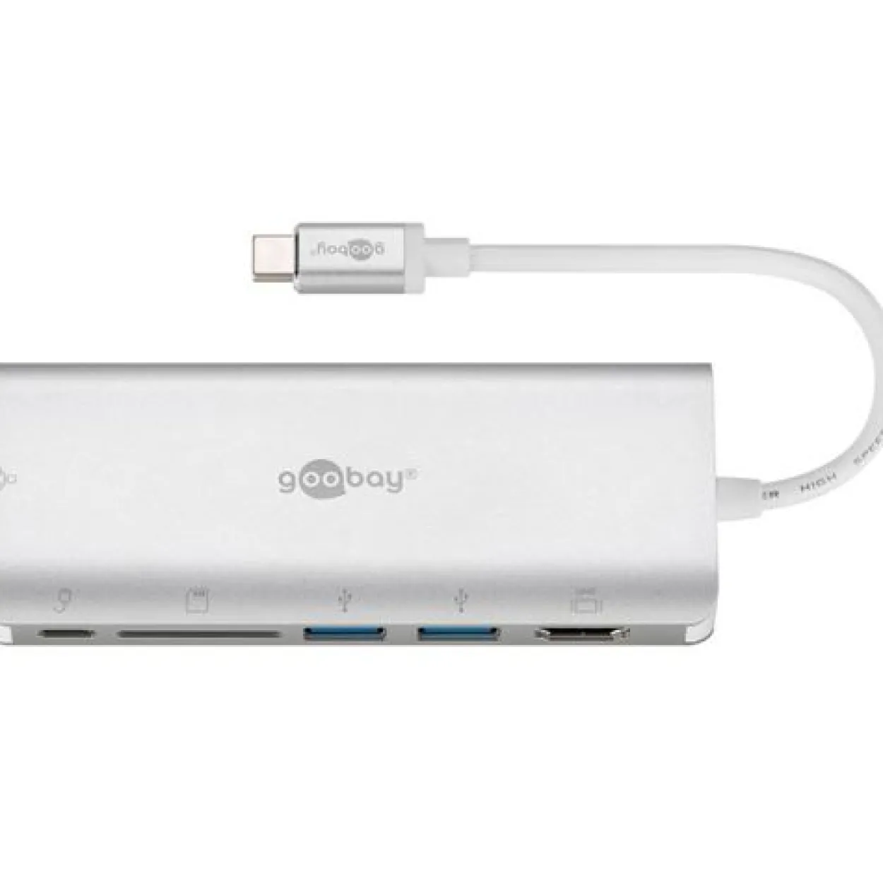 Goobay USB-C Multiport Adapter HDMI USB CR RJ45 PD (aluminium)