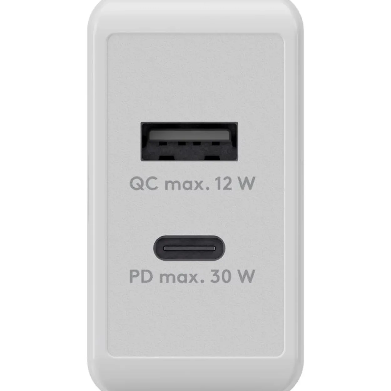 Goobay USB-C PD Dual-Schnellladegerät 30 Watt (weiß, 1x USB-A, 1x USB-C PD)