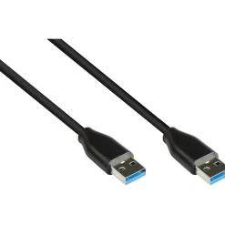 Good Connections Anschlusskabel USB 3.2 Gen.2 (10GBit/s / 3A), Stecker A an Stecker A, CU, schwarz, 0,5m, Good Connec