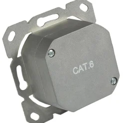 Good Connections Netzwerkdose Cat. 6, 2xRJ45, geschirmt, vertikale Kabelzuführung, ohne Zentralstück/-Abdeckrahmen
