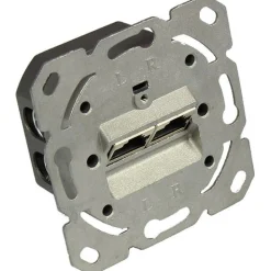 Good Connections Netzwerkdose Cat. 6, 2xRJ45, geschirmt, vertikale Kabelzuführung, ohne Zentralstück/-Abdeckrahmen