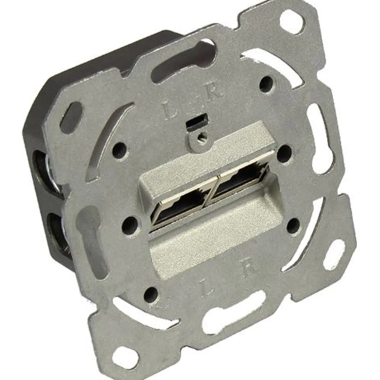 Good Connections Netzwerkdose Cat. 6, 2xRJ45, geschirmt, vertikale Kabelzuführung, ohne Zentralstück/-Abdeckrahmen