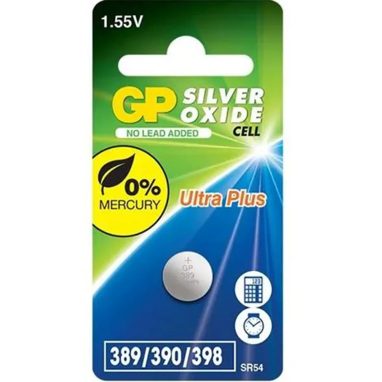 GP Uhrenbatterie Silber-Oxid 389 SR1130W 1,55V High drain 1Stück
