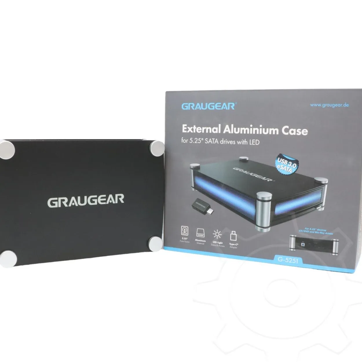 Graugear externes Laufwerk Gehäuse 5,25"SATA Blu-Ray/DVD/CD