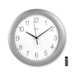 hama Funkwanduhr Teneriffa weiß silber Kunststoff, Ø 30,0 cm