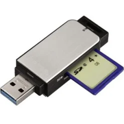 Hama SD/microSD Card Reader silber USB 3.0 Stick Dual Slot Kartenleser