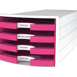 HAN Schubladenbox IMPULS pink 1013-56, DIN C4 mit 4 Schubladen