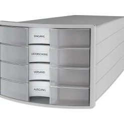 HAN Schubladenbox Impuls transparent 1012-63, DIN C4 mit 4 Schubladen