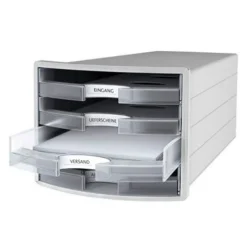 HAN Schubladenbox Impuls transparent 1013-63, DIN C4 mit 4 Schubladen