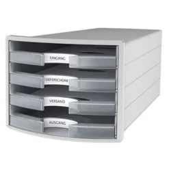 HAN Schubladenbox Impuls transparent 1013-63, DIN C4 mit 4 Schubladen