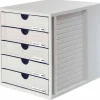 HAN Schubladenbox System-Box lichtgrau 1450-11, DIN C4 mit 5 Schubladen