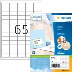 Herma Adressetiketten A4 weiß 38,1x21,2 mm Papier 6500St.
