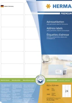 Herma 4645 Adressetiketten 6.35x3.39 cm (100 Blatt (2400 Etiketten))