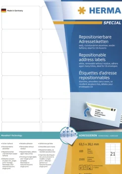 Herma 10301 Adressetiketten 6.35x3.81 cm (100 Blatt (2100 Etiketten))