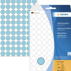 Herma 2233 blau rund Vielzwecketiketten 1.3x1.3 cm (32 Blatt (2464 Etiketten))