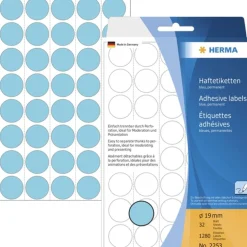 Herma 2253 blau rund Vielzwecketiketten 1.9x1.9 cm (32 Blatt (1280 Etiketten))