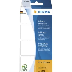 Herma 4302 endlos Adressetiketten für Schreibmaschinen 6.7x3.5 cm (250 Stück)