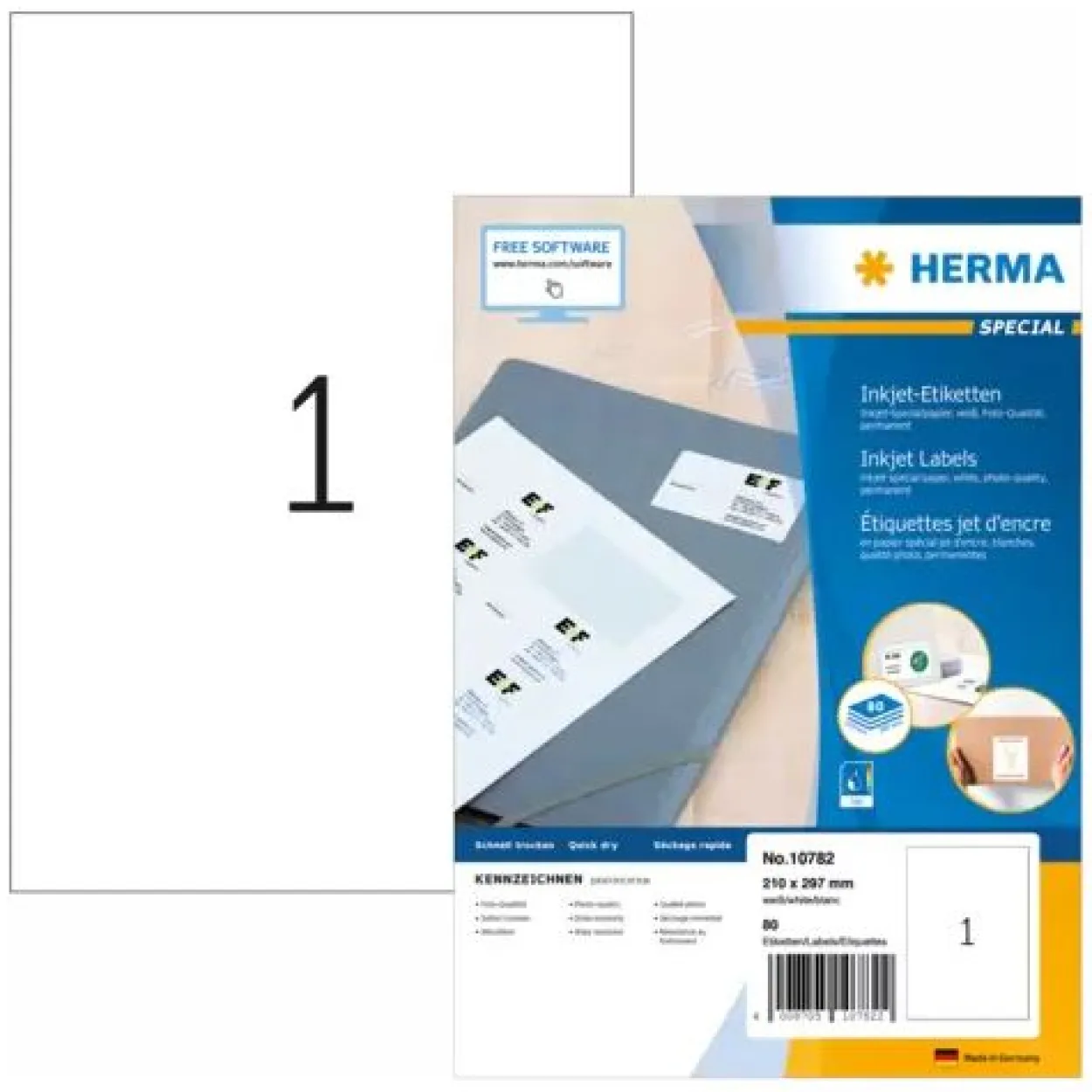 HERMA 80 Etiketten weiß 210,0 x 297,0 mm