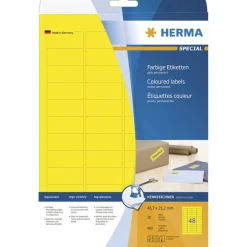 Herma 4366 gelb Universal-Etiketten 4.57x2.12 cm (20 Blatt (960 Etiketten))