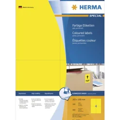 Herma 4396 gelb Universal-Etiketten 10.5x14.8 cm (100 Blatt (400 Etiketten))