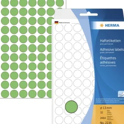 Herma 2235 gruen rund Vielzwecketiketten 1.3x1.3 cm (32 Blatt (2464 Etiketten))