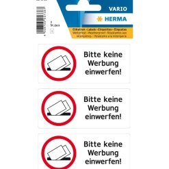Herma Hinweisetiketten "Bitte keine Werbung einwerfen"