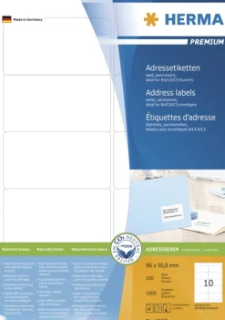 Herma 4667 Premium Adressetiketten 9.6x5.08 cm (100 Blatt (1000 Etiketten))