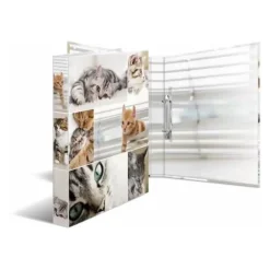 HERMA Ringbuch "Animals" - Katzen, DIN A4, 2-Ring-Mechanik
