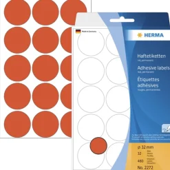 Herma 2272 rot rund Vielzwecketiketten 3.2x3.2 cm (32 Blatt (480 Etiketten))
