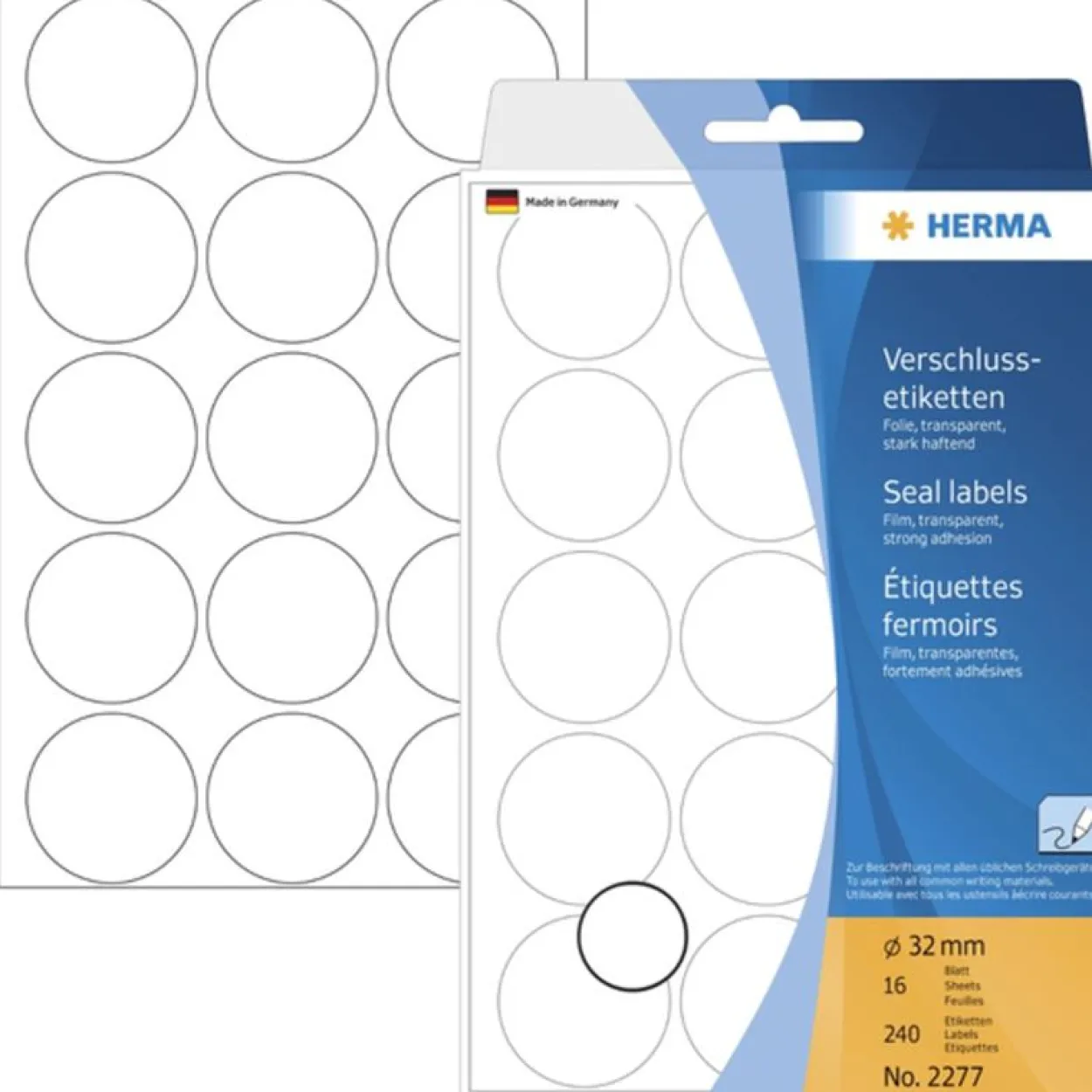 Herma 2277 rund Verschlussetiketten 3.2x3.2 cm (20 Blatt (240 Etiketten))