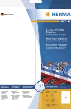 Herma 4697 strapazierfähig extrem stark Universal-Etiketten 10.5x14.8 cm (25 Blatt (100 Etiketten))