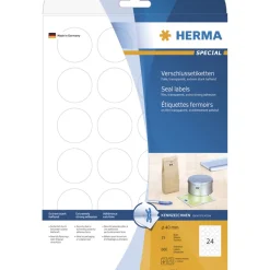 Herma 4236 transparent Verschlussetiketten 4x4 cm (25 Blatt (600 Etiketten))