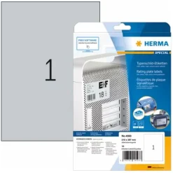 HERMA Typenschild-Etiketten SPECIAL, 210 x 297 mm, silber