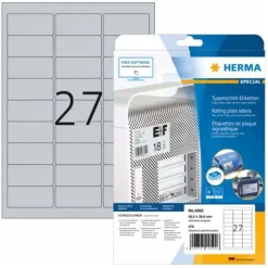 HERMA Typenschild-Etiketten SPECIAL, 63,5 x 29,6 mm, silber