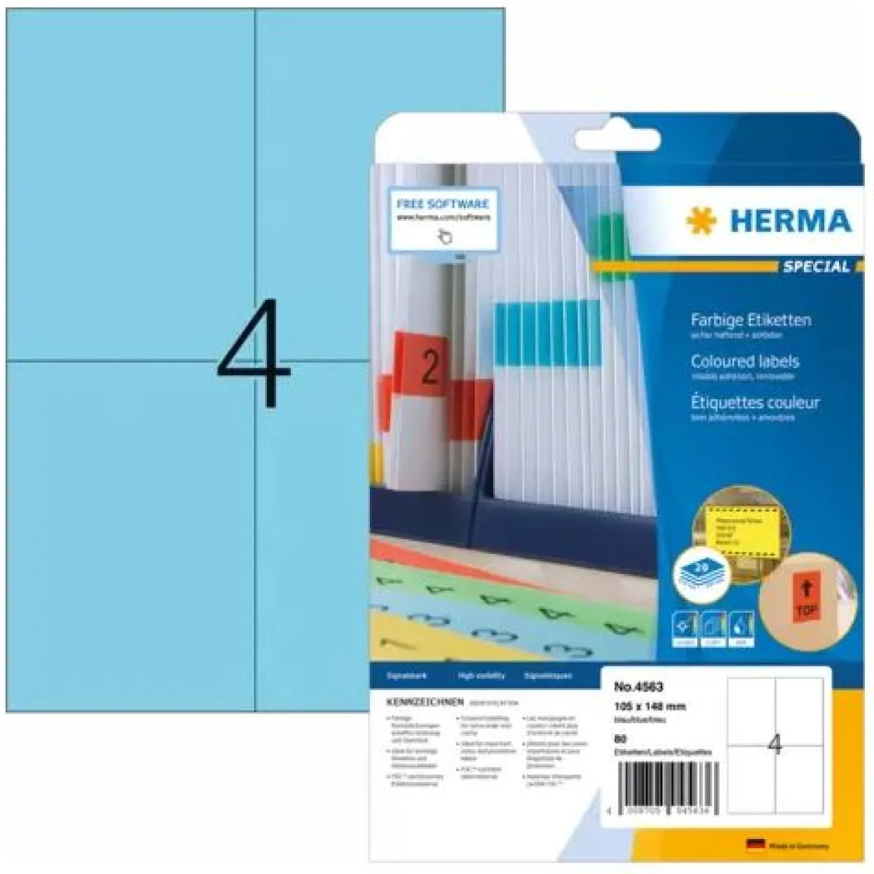 HERMA Universal-Etiketten SPECIAL, 105 x 148 mm, blau
