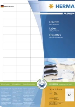 Herma 4606 Universal-Etiketten 3.81x2.12 cm (200 Blatt (13000 Etiketten))