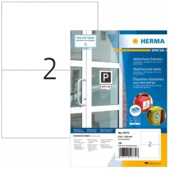 HERMA 160 wetterfeste Etiketten weiß 210,0 x 148,0 mm