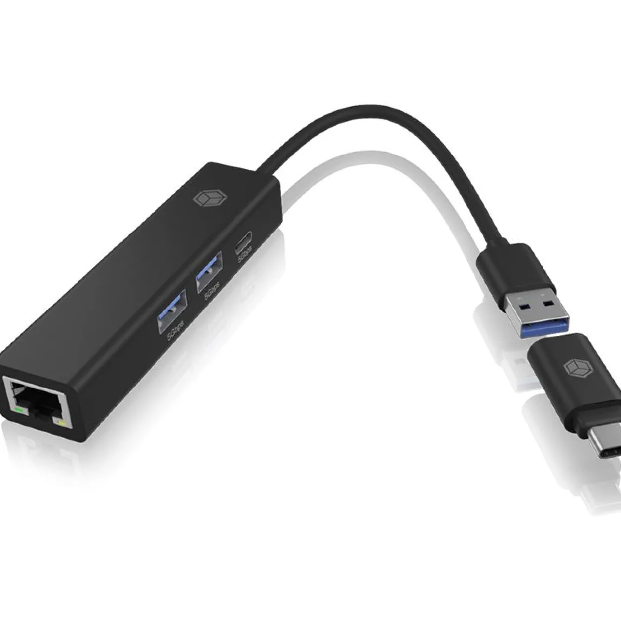 IcyBox Adapter USB3.2 Gen1 Hub & Gigabit LAN 4-in-1 retail