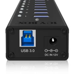 ICY BOX IB-AC618 7-port USB 3.0 extern mit Netzteil schwarz