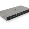 ICY BOX IB-DK2880-C41 USB4 Type-C DockingStation mit zweifacher Videoausgabe Card Reader Headset LAN Port PD 100W