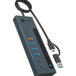 Icy Box 9-in-1 Hub IcyBox USB 3.2 mit Type-C/Type-A Anschluss