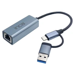 INCA Adapter IUTP-01TX Ethernet > USB und Typ C Anschluss
