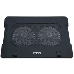 INCA ERGONOMIC DOUBLE FAN+STAND+WITH RUBBER SILENT NOTEBOOK COOLER BLACK