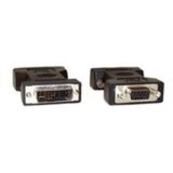 Inline Adapter Anschlusskabel DVI 12+5 Stecker auf VGA 15pol Stecker Schwarz