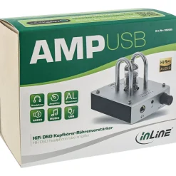 InLine AmpUSB, HiRes Audio HiFi DSD Kopfhörer-Röhrenverstärker USB Digital Audio Konverter 384kHz/32-Bit