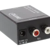 InLine Audio Adapter Digital zu Analog Toslink + Cinch Buchse auf 2xCinch Buchse + 3.5mm Klinke Stereo Buchse Schwarz Stromversorgung