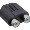 InLine Audio Adapter 3.5mm Klinke Buchse Stereo auf 2xCinch Buchse Schwarz