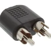 InLine Audio Adapter 3.5mm Klinke Stecker Stereo auf 2xCinch Stecker Schwarz vernickelt