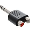 InLine Audio Adapter Stereo 6.3mm Klinke Stecker Stereo auf 2xCinch Buchse Schwarz